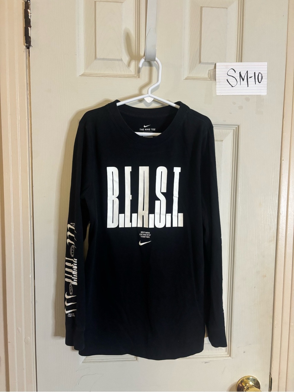 Nike Black Short Sleeve Dri-FIT Tee with White Logo